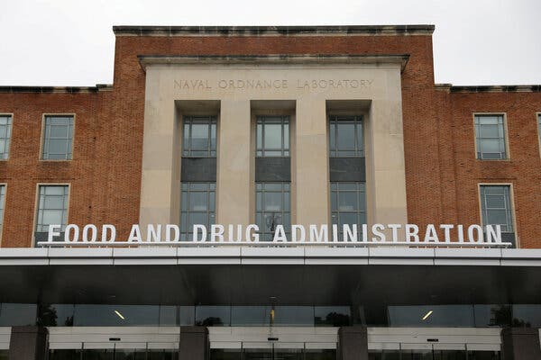 The brick and stone exterior of the Food and Drug Administration headquarters.