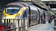 Staff board a train at the Eurostar terminal at St Pancras station in central London. French rail officials say several lines have been hit by "malicious acts" which have heavily disrupted services ahead of the Olympics. Picture date: Friday July 26, 2024.