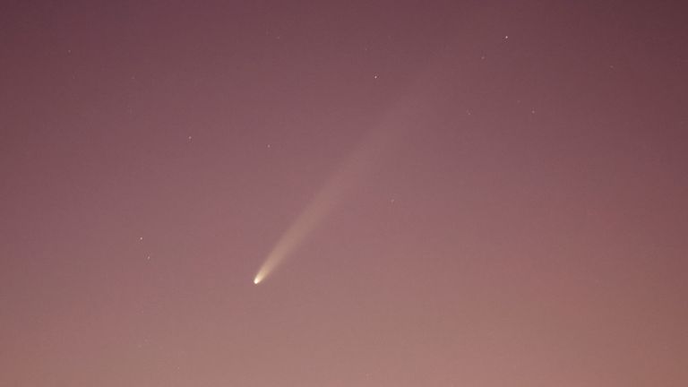 The A3 Comet photographed before dawn from Gran Canaria on 27 September 2024. Pic: Reuters