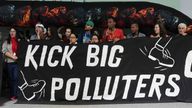 Activists participate in a demonstration against fossil fuels at the COP29 U.N. Climate Summit, Friday, Nov. 15, 2024, in Baku, Azerbaijan. (AP Photo/Joshua A. Bickel)