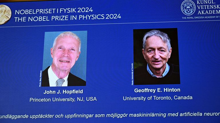 John J Hopfield and Geoffrey E Hinton are  awarded this year's Nobel Prize in Physics.
Pic: Reuters