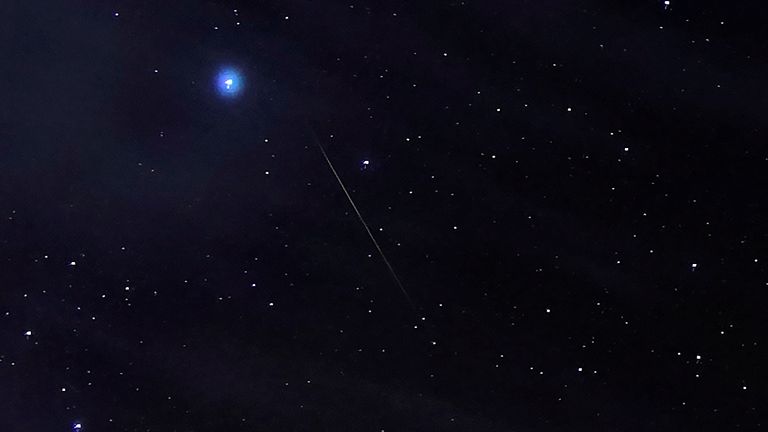 A meteor from the Orionid shower seen in 2019. Pic: Reuters