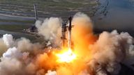 A SpaceX Starship rocket takes off from Boca Chica Texas. Pic: SpaceX via AP