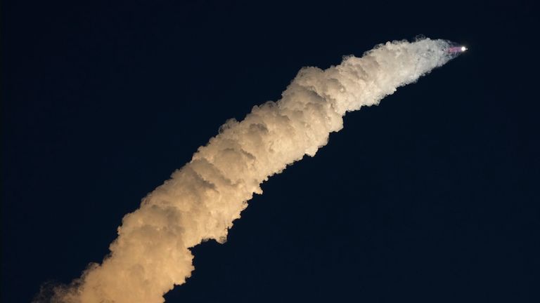 It's the Starship's fifth test flight. Pic: AP