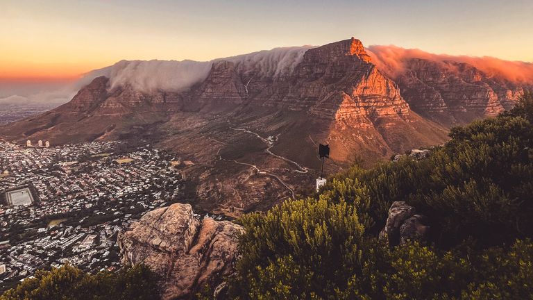 Table Mountain towering over Cape Town, South Africa. Pic: iStock