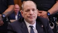 Harvey Weinstein appears in state court in Manhattan for his retrial on Wednesday, April 30, 2025 in New York.  (Sarah Yenesel/Pool Photo via AP)